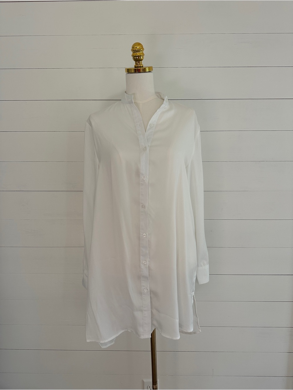 Summersalt White Long-Sleeve Button-Down Cover -Up